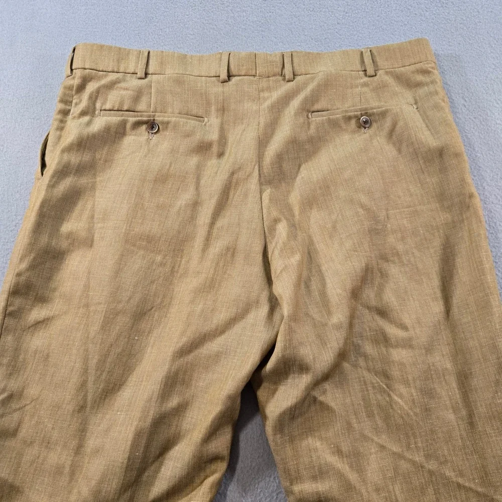 Ballin Dress Pants Mens 42 Tan Wool Linen Blend Flat Front Straight Leg Canada